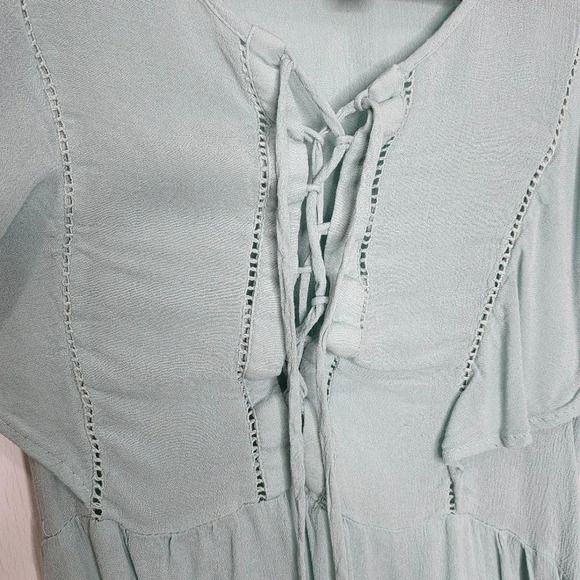 Summer Babe Flutter Sleeve Top Teal Sz XL - Picture 5 of 8